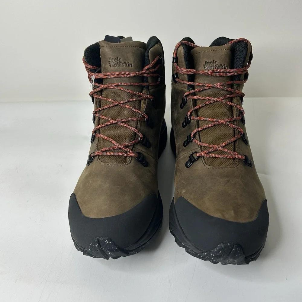 Jack Wolfskin Terraventure Waterproof Mid Mens 14 Hiking Boots Brown Work Boot